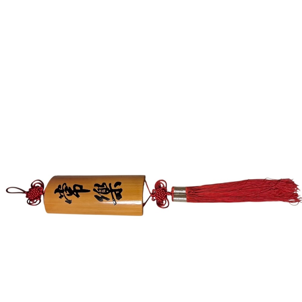 Chinese Bamboo &‎ Red Rope Calligraphy Hanging Wall Art